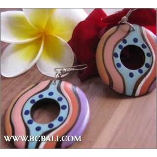 Wholesale Wooden Earring Painting Bali